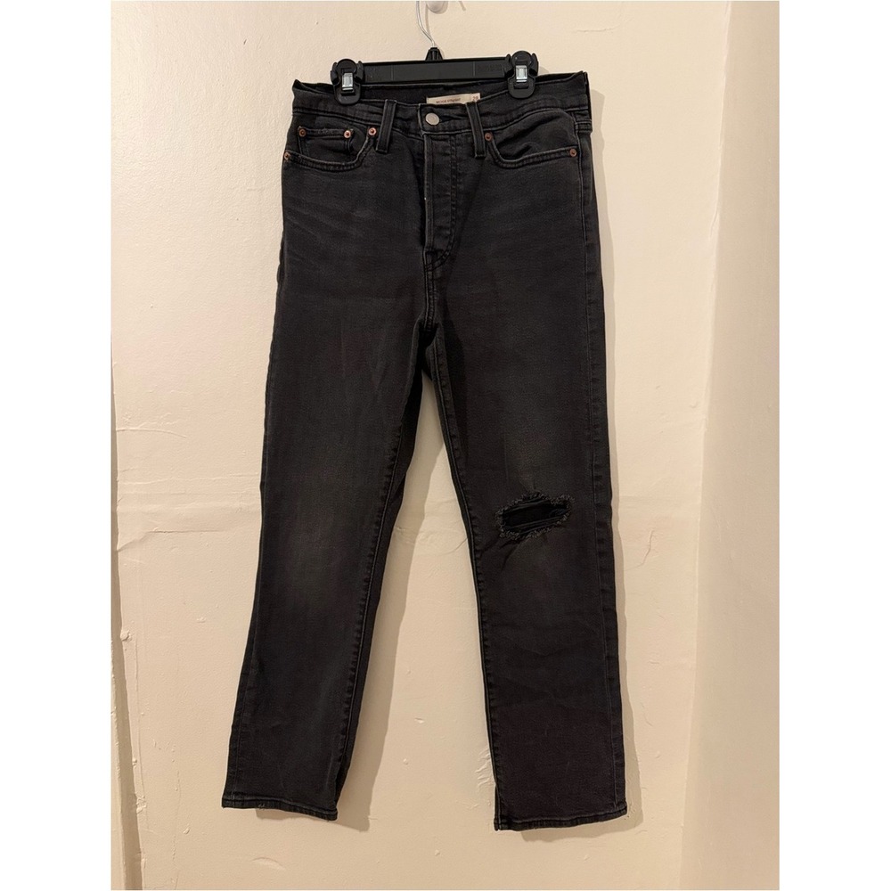 Levi's Black Wedgie Straight Button Fly Jeans Size 28x28